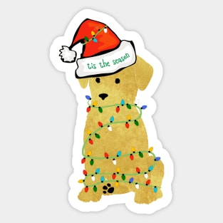 Cute Christmas Golden Retriever Puppy Sticker